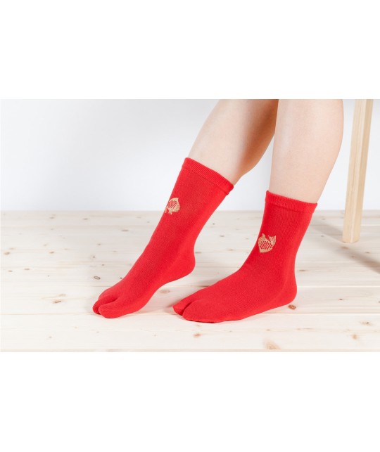 Chaussette Tabi - Seabream red