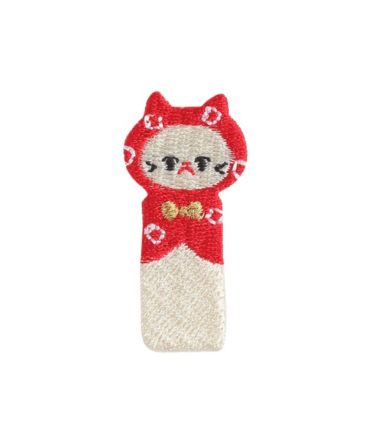 Patch brodé Kokeshi rouge