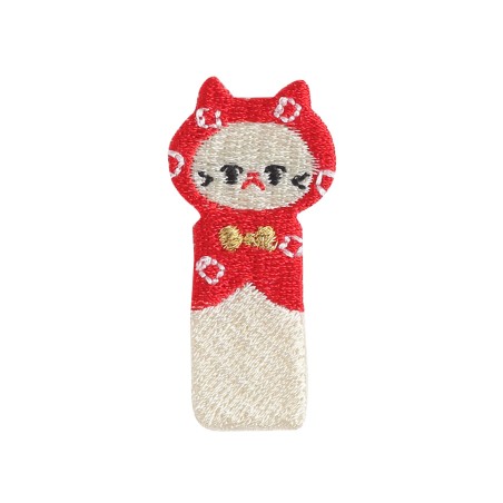 Patch brodé Kokeshi rouge