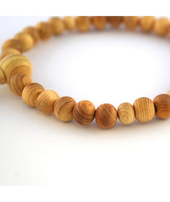 Bracelet en bois de cyprès Hinoki de 7 mm