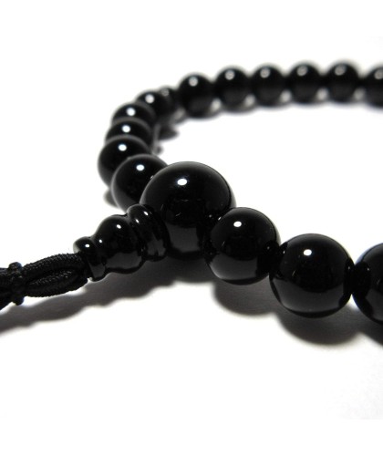 Bracelet en onyx noir de 7 mm