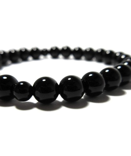 Bracelet en onyx noir de 7 mm