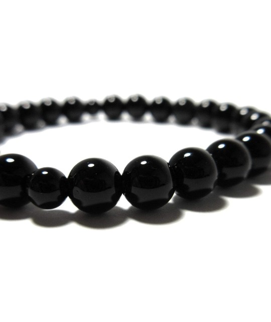 Bracelet en onyx noir de 7 mm