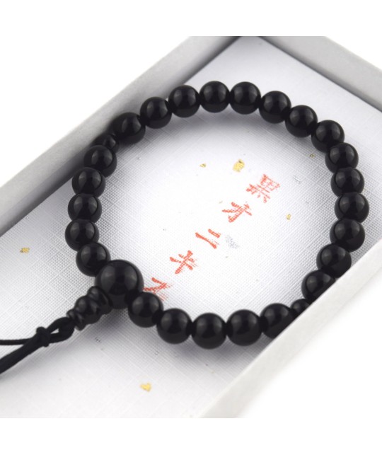 Bracelet en onyx noir de 7 mm