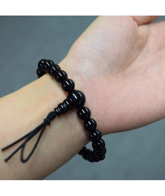 Bracelet en onyx noir de 7 mm