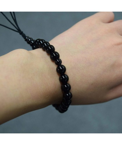 Bracelet en onyx noir de 7 mm
