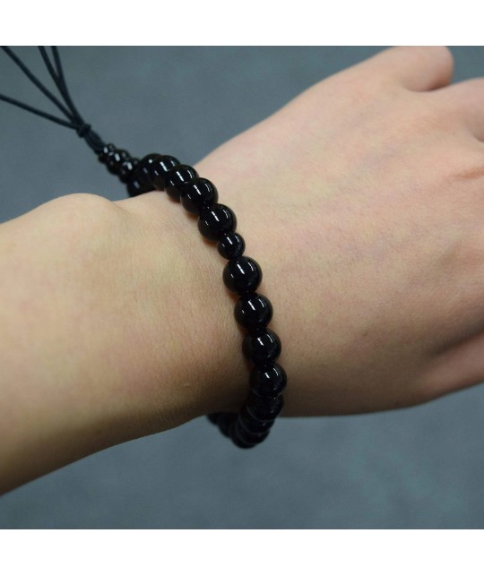 Bracelet en onyx noir de 7 mm