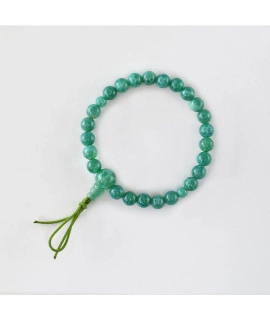 Bracelet en agate veine de dragon verte 7 mm