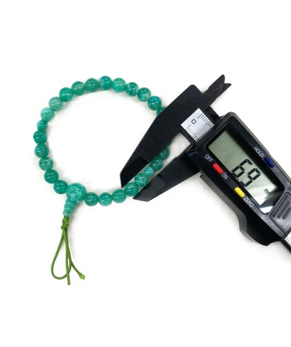 Bracelet en agate veine de dragon verte 7 mm