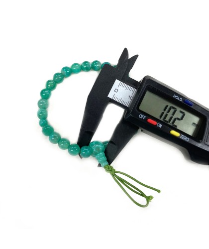 Bracelet en agate veine de dragon verte 7 mm