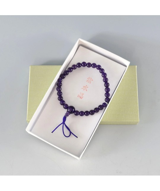 Bracelet en améthyste de 6 mm