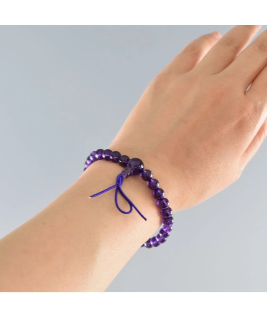 Bracelet en améthyste de 6 mm
