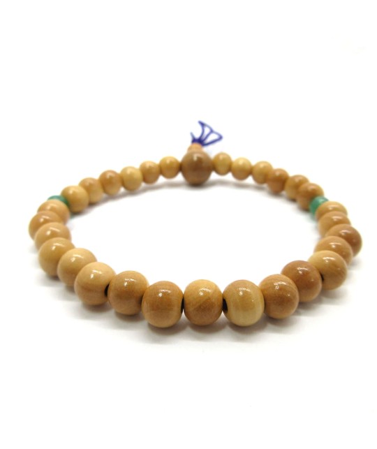 Bracelet en bois de Buis Tsuge et venturine de 7 mm
