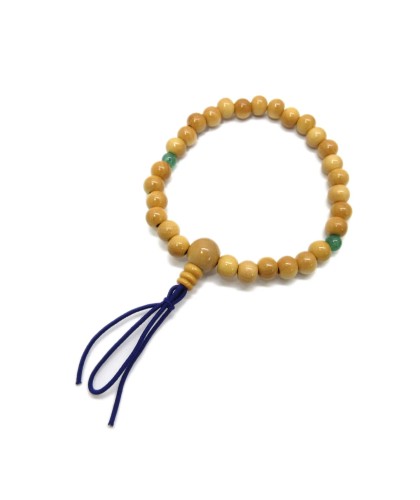 Bracelet en bois de Buis Tsuge et venturine de 7 mm