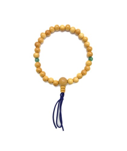 Bracelet en bois de Buis Tsuge et venturine de 7 mm