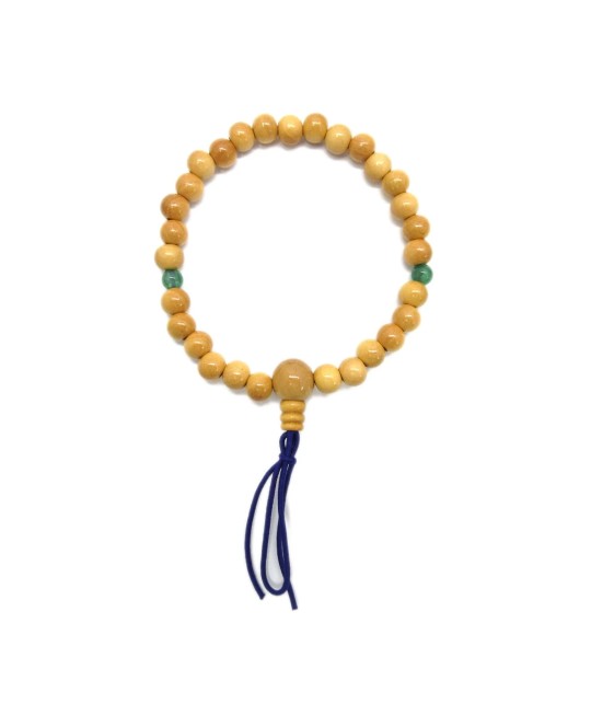 Bracelet en bois de Buis Tsuge et venturine de 7 mm