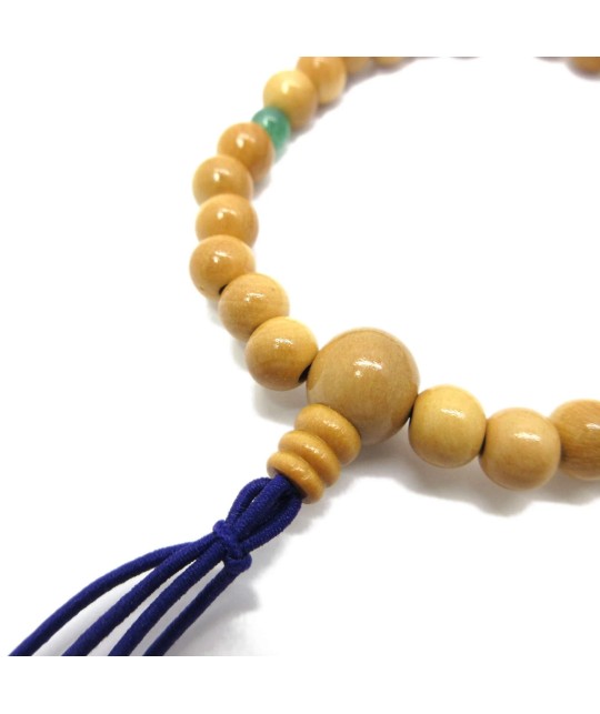 Bracelet en bois de Buis Tsuge et venturine de 7 mm