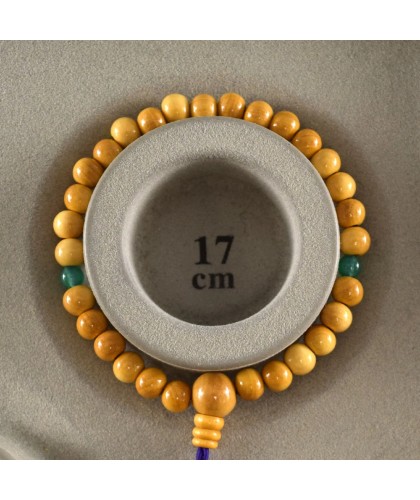 Bracelet en bois de Buis Tsuge et venturine de 7 mm