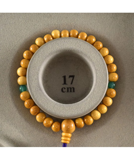 Bracelet en bois de Buis Tsuge et venturine de 7 mm